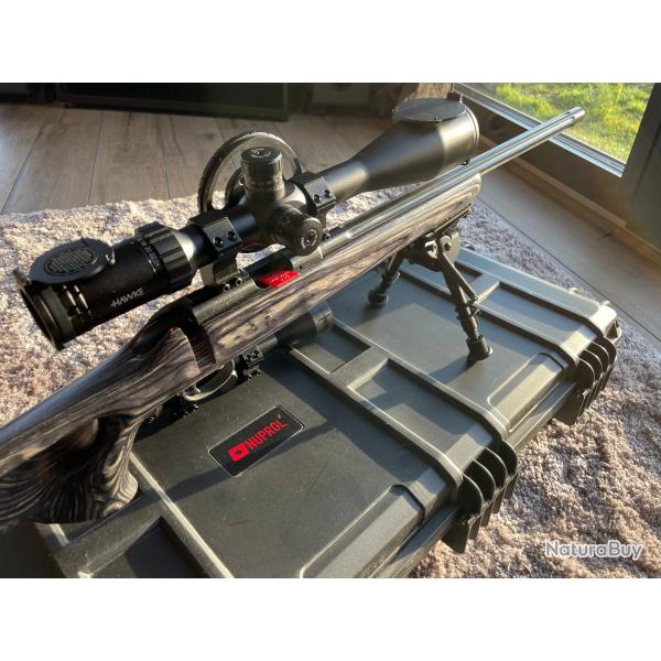 Carabine 22LR CZ 455 Thumbhole Grey�+ optique Hawke Sidewinder 6-24x56