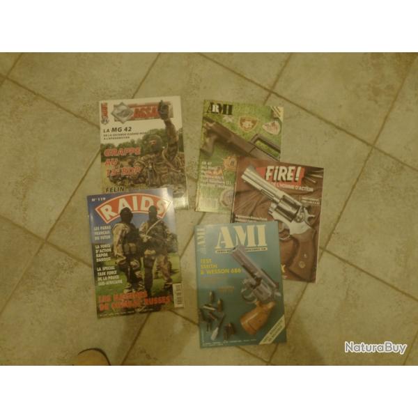 Vends revues tir, armes, militaria