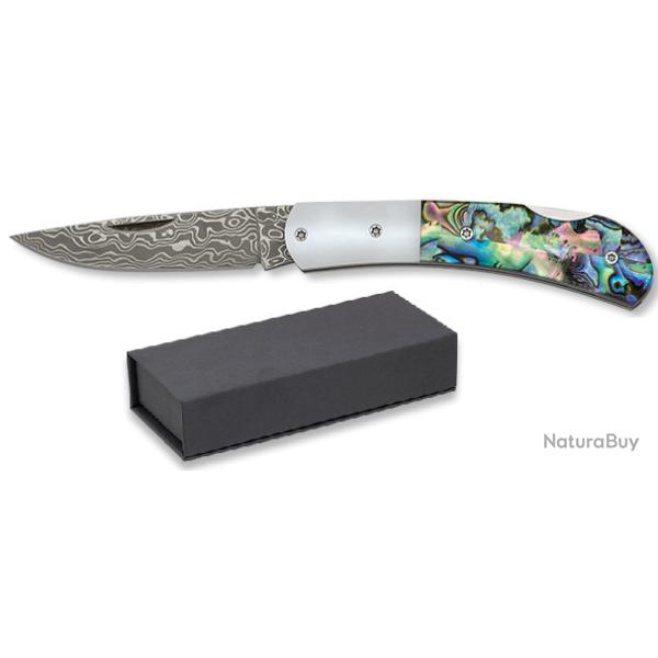 Couteau  DAMASCUS  Nacre de 7.50 cm
