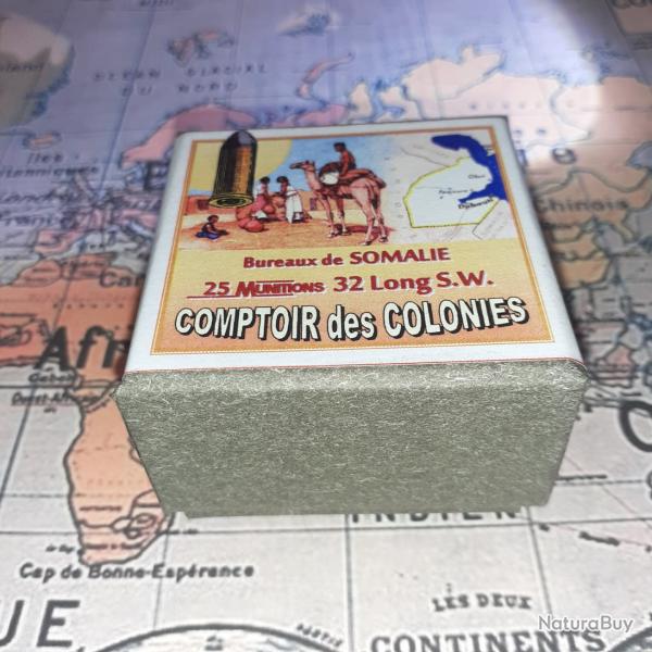 32 Long SW (Comptoir des Colonies / Somalie): Reproduction boite munitions (vide) CoCo 14851069