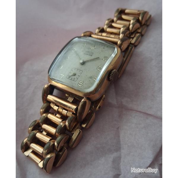 NIKLES EBAUCHE SUISSE MONTRE M�CANIQUE VINTAGE PLAQU�E OR ANN�ES 60s