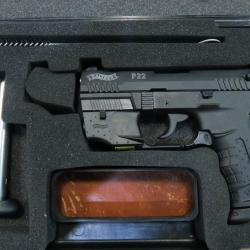 Pistolet Walther P22 cal 22LR + Pointeur Laser Rouge OCCASION