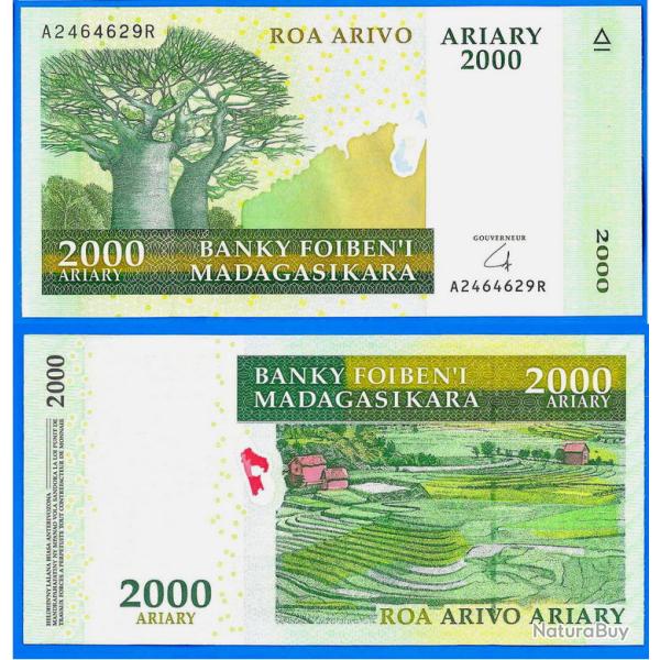 Madagascar 2000 Ariary 2003 Neuf Arbre Afrique Montagne