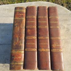 Lot de 4 anciens Volumes anciens illustr&eacute;es des oeuvres de VOLTAIRE & CHATEAUBRIAND - FRANCE (XIX&eacute;)