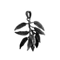 Pendentif Laurier en argent vieilli