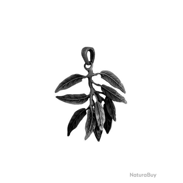 Pendentif Laurier en argent vieilli