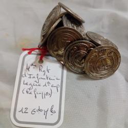12 boutons du 4e rgt  d'infanterie de ligne REFRAPPE