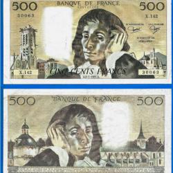 France 500 Francs 1981 Grand Billet Pascal Franc