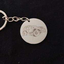 Porte-cl&eacute; crawler 4x4 grav&eacute; - acier - mod&egrave;le RC