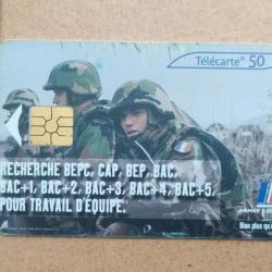 TELECARTE ARMEE DE TERRE PUBLICITE POUR S'ENGAGER MILITAIRE
