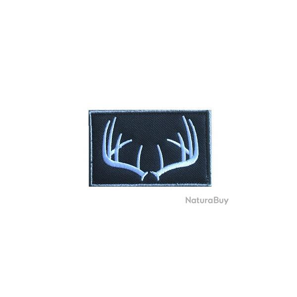 Patch Cerf Noir velcro - Chasse -  Livraison gratuite