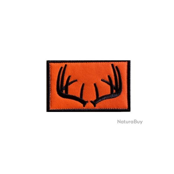 Patch Cerf Orange velcro - Chasse - Livraison gratuite