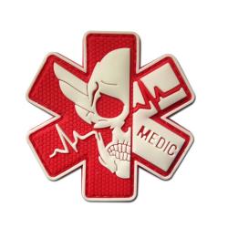 Patch M&eacute;dical - Crane - Rouge/Blanc - PVC - Velcro - Livraison gratuite