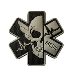 Patch M&eacute;dical - Crane - Gris/Noir - PVC - Velcro - Livraison gratuite