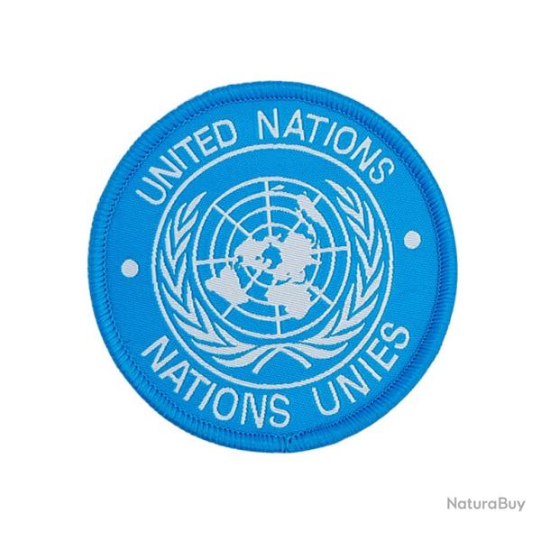 Patch drapeau - Nations unis - Bleu Ciel - Rond - velcro - Livraison gratuite