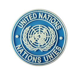 Patch drapeau - Nations unis - Bleu Ciel - Rond - PVC - velcro - Livraison gratuite