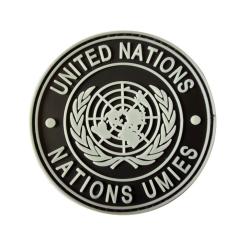 Patch drapeau - Nations unis - Noir - Rond - PVC - velcro - Livraison gratuite