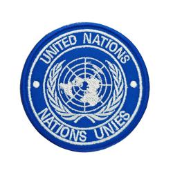 Patch drapeau - Nations unis - Bleu - Rond - velcro - Livraison gratuite