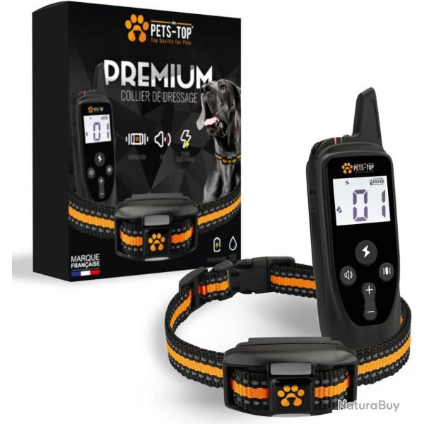 Collier de Dressage Chien Port�e 1000m  Anti-Aboiement 3 Modes d'Entrainement16 Niveaux �tanche IPX7