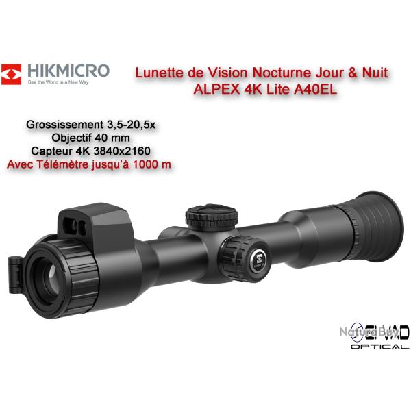 Lunette HIKMICRO de Vision Nocturne ALPEX 4K Lite A40EL avec T�l�m�tre
