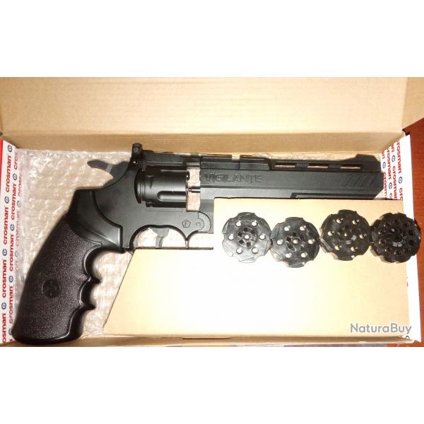 Crosman vigilante sous garantie+5000 billes acier+15 sparclettes de CO2+9 barillets (bb's 4,5 mm)