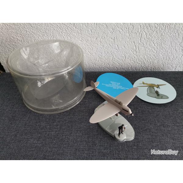 Avion beige et pilote de L'Ile Noire Tintin Moulinsart neuf
