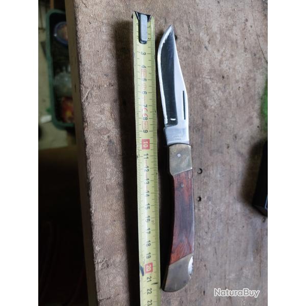 Couteau pliant vintage - manche bois - lame inox