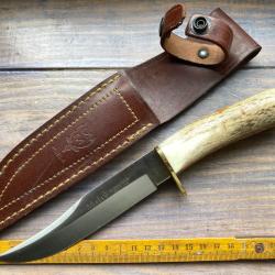 POIGNARD COUTEAU CHASSE BOIS DE CERF "MUELA" / NEUF