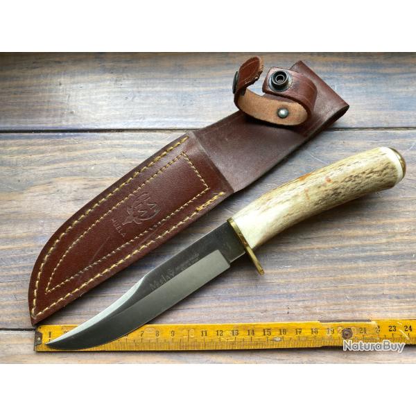 POIGNARD COUTEAU CHASSE BOIS DE CERF "MUELA" / NEUF