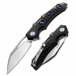 Couteau Dreamtech Lame Reverse Tanto Acier D2 Satin Manche Micarta Noir Liner Lock DTK3502MB