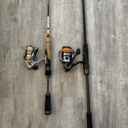 Lot 2 Ensembles Spinning complets (Truite ultra-l&eacute;ger + Carnassier polyvalent)