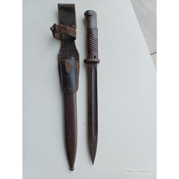 Ba�onnette 98K num�ros diff�rents avec gousset cuir dat� 42