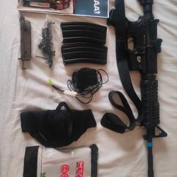 CAA M4 SL Series 6mm AEG Airsoft - Pack complet facture + accessoires - Tr&egrave;s peu utilis&eacute;e
