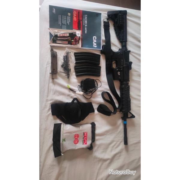 CAA M4 SL Series 6mm AEG Airsoft - Pack complet facture + accessoires - Tr�s peu utilis�e