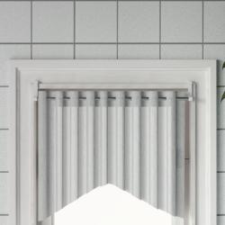 Tringles &agrave; rideau 2 pcs blanc et argent&eacute; 60-105 cm aluminium alsavelo