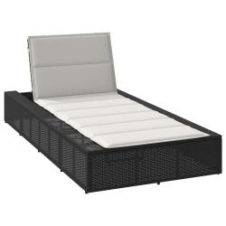 Transat avec coussin flottant noir r&eacute;sine tress&eacute;e