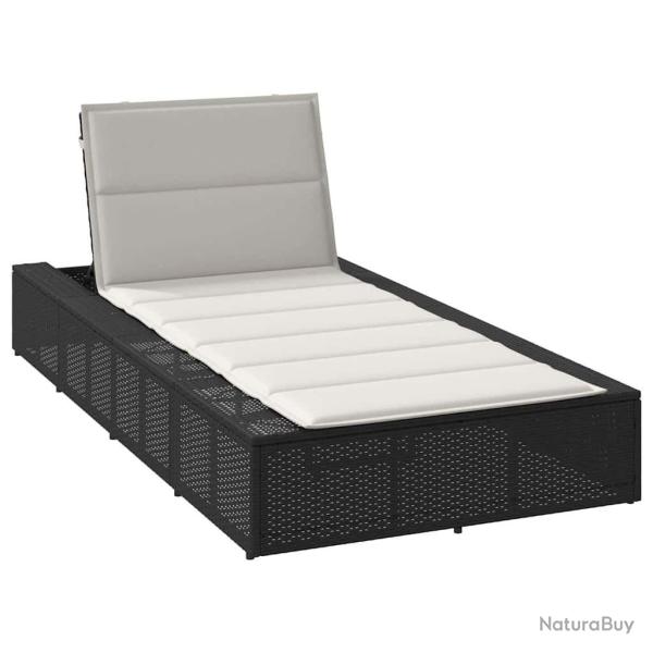 Transat avec coussin flottant noir r�sine tress�e