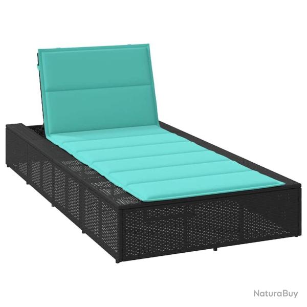Transat avec coussin flottant noir r�sine tress�e