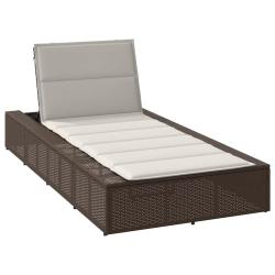 Transat avec coussin flottant marron r&eacute;sine tress&eacute;e