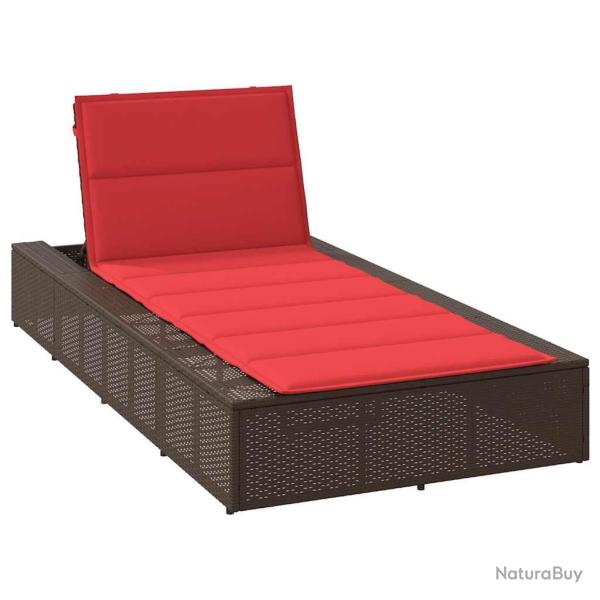 Transat avec coussin flottant marron r�sine tress�e