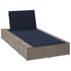 Transat avec coussin flottant gris r&eacute;sine tress&eacute;e