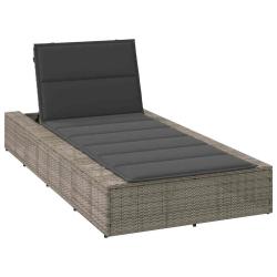 Transat avec coussin flottant gris r&eacute;sine tress&eacute;e