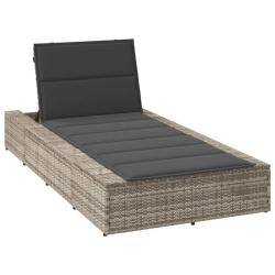 Transat avec coussin flottant gris clair r&eacute;sine tress&eacute;e