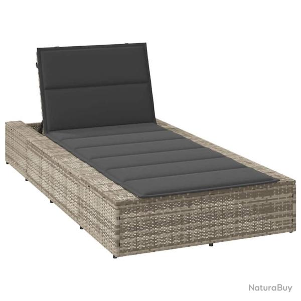 Transat avec coussin flottant gris clair r�sine tress�e