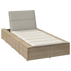 Transat avec coussin flottant beige r&eacute;sine tress&eacute;e