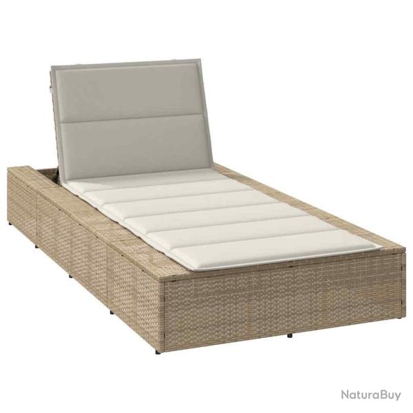 Transat avec coussin flottant beige r�sine tress�e