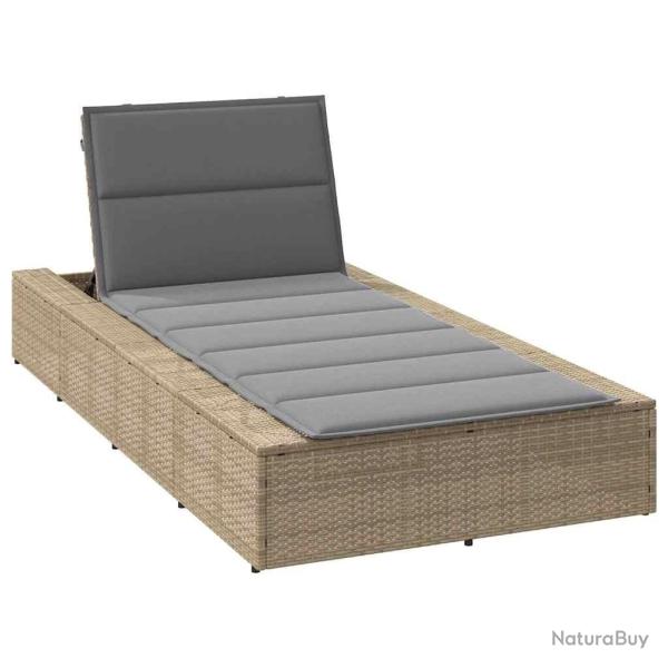 Transat avec coussin flottant beige r�sine tress�e