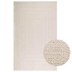 Tapis ZIZUR cr&egrave;me 160x230 cm aspect de jute int&eacute;rieur ext&eacute;rieur alsavelo