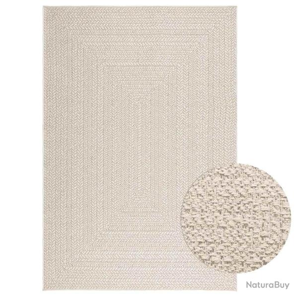 Tapis ZIZUR cr�me 140x200 cm aspect de jute int�rieur ext�rieur alsavelo