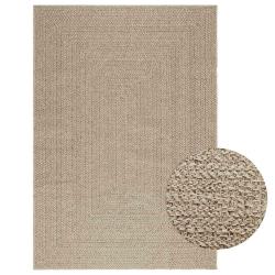 Tapis ZIZUR beige 140x200 cm aspect de jute int&eacute;rieur ext&eacute;rieur alsavelo
